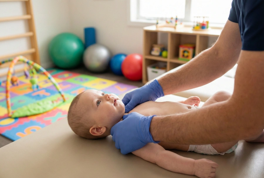 tratamiento de fisioterapia infantil para torticolis congenita