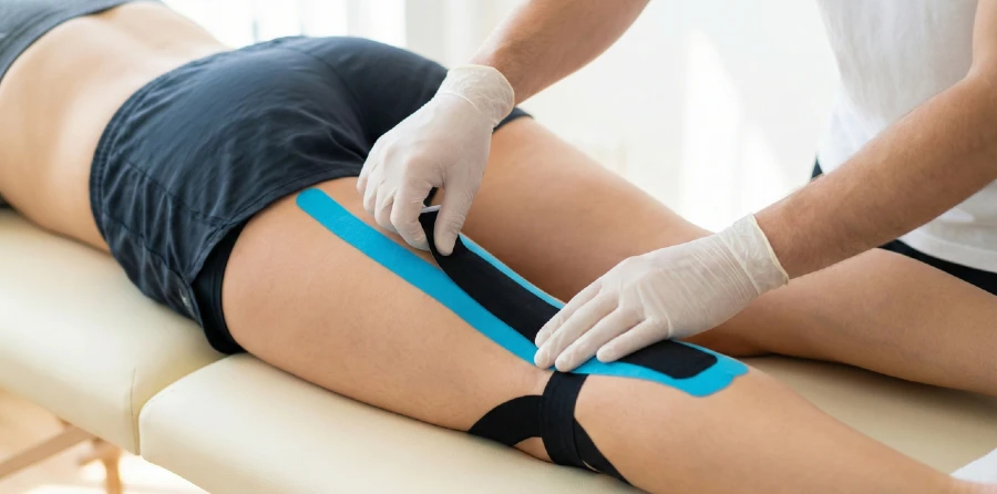 vendaje neuromuscular para los isquiotibiales y rodilla